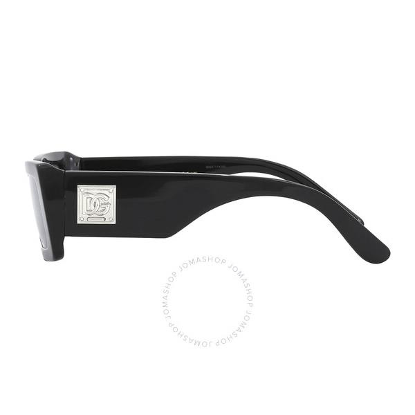 돌체앤가바나 돌체앤가바나 Dolce & Gabbana Grey Mirror Black Rectangular Ladies Sunglasses DG4416 501/6G 53
