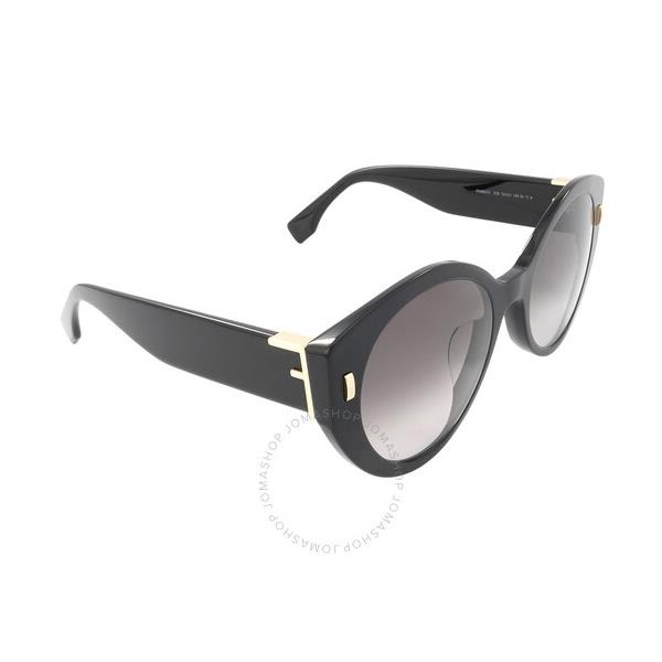 펜디 펜디 Fendi Gradient Smoke Round Ladies Sunglasses FE40037U 01B 55