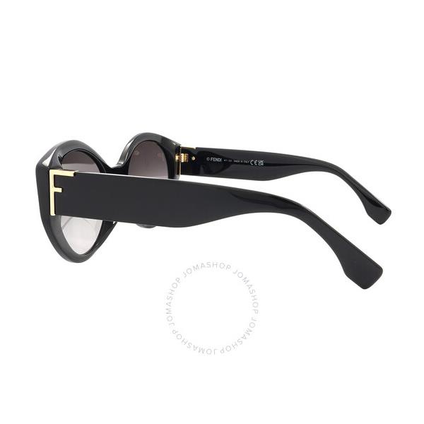 펜디 펜디 Fendi Gradient Smoke Round Ladies Sunglasses FE40037U 01B 55