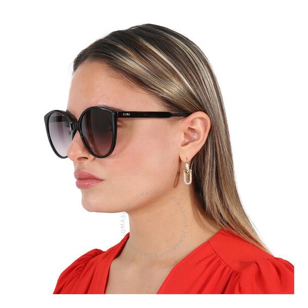 펜디 펜디 Fendi Gradient Smoke Cat Eye Ladies Sunglasses FE40029U 01B 59