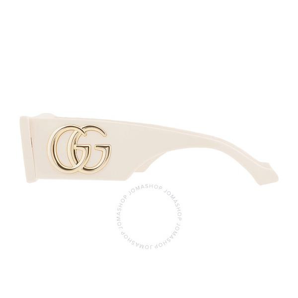 구찌 구찌 Gucci Brown Rectangular Ladies Sunglasses GG1425S 004 53
