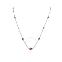 구찌 Gucci Sterling Silver Interlocking G Multicoloured Enamel Necklace - YBB728953001