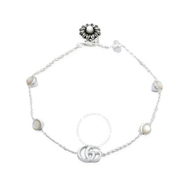 구찌 Gucci GG Marmont Mother of Pearl Sterling Silver Bracelet YBA773229001