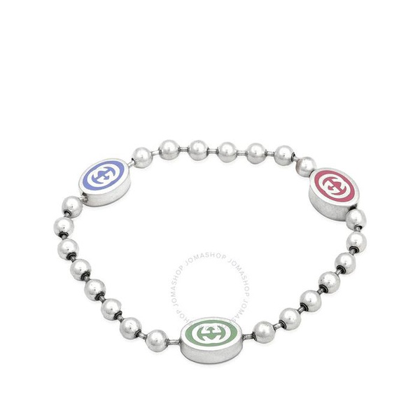 구찌 구찌 Gucci Sterling Silver And Enamel Boule Chain Interlocking G Bracelet YBA753442001
