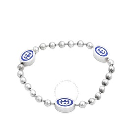 구찌 Gucci Sterling Silver And Enamel Boule Chain Interlocking G Bracelet YBA753442002
