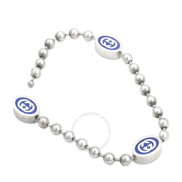 구찌 구찌 Gucci Sterling Silver And Enamel Boule Chain Interlocking G Bracelet YBA753442002
