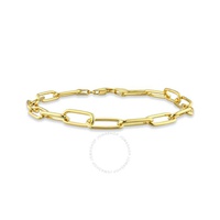 A모우 MOUR 6mm Paperclip Chain Bracelet In Yellow Plated Sterling Silver, 7.5 In JMS008720