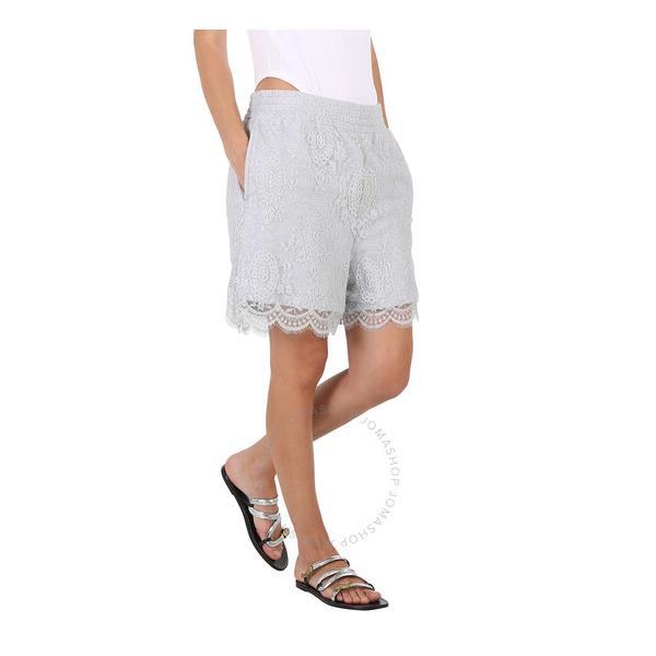버버리 버버리 Burberry Light Pebble Grey Lace And Cotton Shorts 8029580