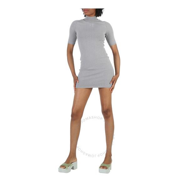 알렉산더왕 T By 알렉산더 왕 Alexander Wang Alloy Logo Print Short-Sleeve Mini Dress 4KC2231023-ALLOY