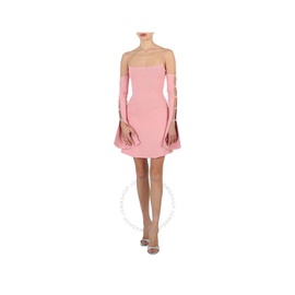 Mach & Mach Ladies Light Pink Amelie Crystal Embellished Cutout Mini Dress R23-C0284-KN4-3CY