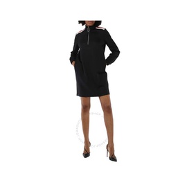 Markus Lupfer Ladies Black Long-sleeve High-neck Dress DR1099-Black/Candyfloss Pink