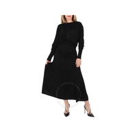 버버리 Burberry Ladies Black Wynona Ruched Panelled Jersey Gown 8014210