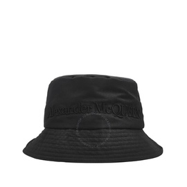 알렉산더맥퀸 Alexander Mcqueen Ladies Black Logo Embroidered Padded Bucket Hat 719134 3404Q 1000