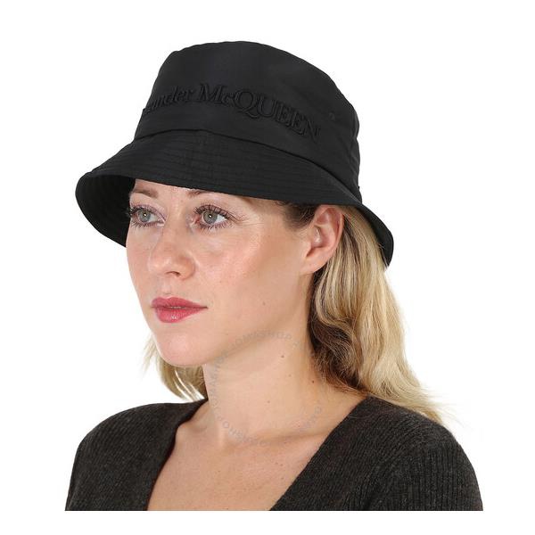 알렉산더 맥퀸 알렉산더맥퀸 Alexander Mcqueen Ladies Black Logo Embroidered Padded Bucket Hat 719134 3404Q 1000