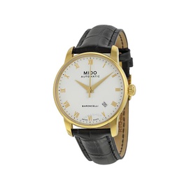 Mido Baroncelli II Automatic White Dial Black Leather Mens Watch M86003264