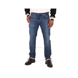 휴고 Hugo Boss Medium Blue Delaware Slim-Fit Denim Jeans 50484908-423