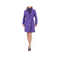 모스키노 Moschino Ladies Purple Button-Embellished Cotton-Gabardine Trench Coat A0618-5514-0278