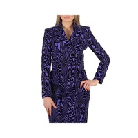 모스키노 Moschino Ladies Purple Moire Effect Jacquard Blazer A0517-5555-1278