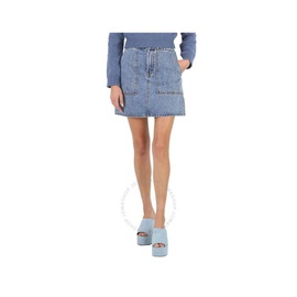 Coach Ladies Blue Cotton Denim Mini Skirt CG802 BLU