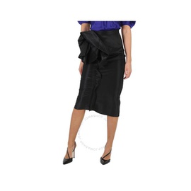 메종마르지엘라 Maison Margiela Ladies Black Floral-Detail Midi Skirt S51ME0005S60450-900