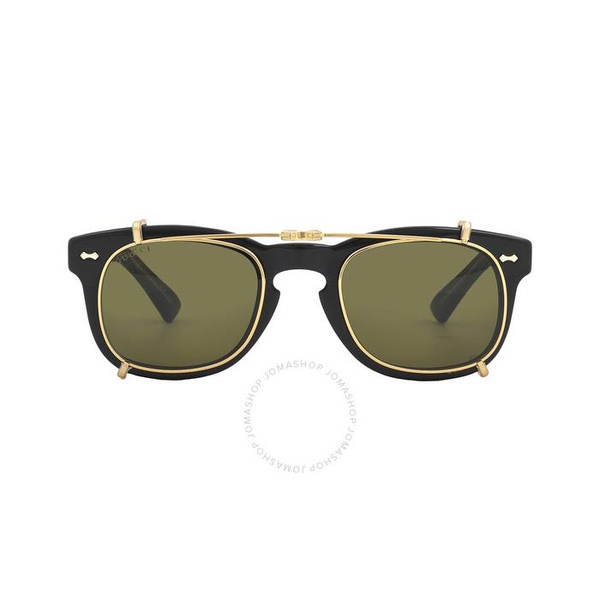 구찌 구찌 Gucci Yellow With Green Clip On Sport Unisex Sunglasses GG0182S 008 49