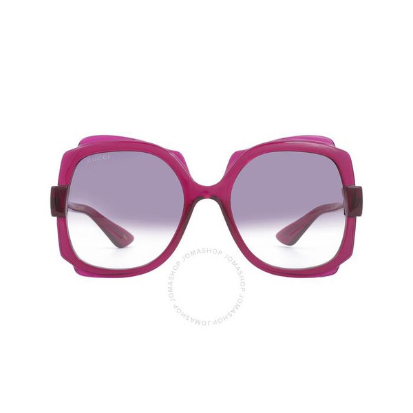 구찌 구찌 Gucci Violet Gradient Irregular Ladies Sunglasses GG1431S 003 57