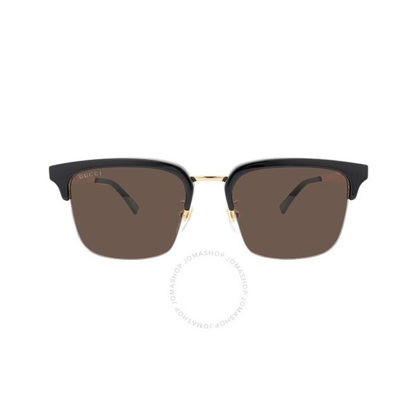 구찌 구찌 Gucci Brown Rectangular Mens Sunglasses GG1226S 001 53