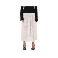 Chloe Ladies Cloudy White Full Kniited Midi Skirt CHC22SMJ05550121