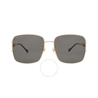 구찌 Gucci Grey Square Ladies Sunglasses GG1018SK 001 58
