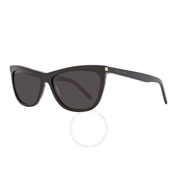 생로랑 생로랑 Saint Laurent Dark Grey Cat Eye Ladies Sunglasses SL 515 001 58