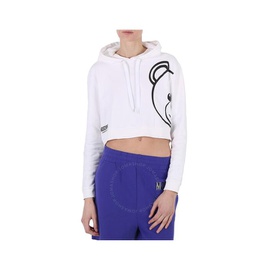 모스키노 Moschino Underwear White Cropped Cotton Teddy Bear Sweatshirt A1723-9021-001