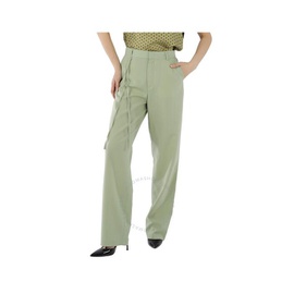 Roseanna Ladies Green Marc Turn Wool-Blend High-Waist Pants MARCTURN