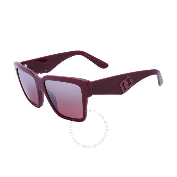 돌체앤가바나 돌체앤가바나 Dolce & Gabbana Pink Mirror Gradient Square Ladies Sunglasses DG4436 30917E 59