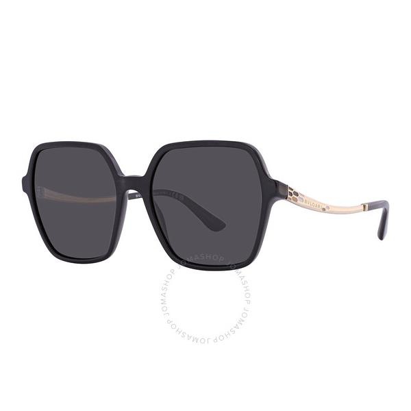 불가리 Bvlgari Dark Gray Irregular Ladies Sunglasses BV8252 501/87 56