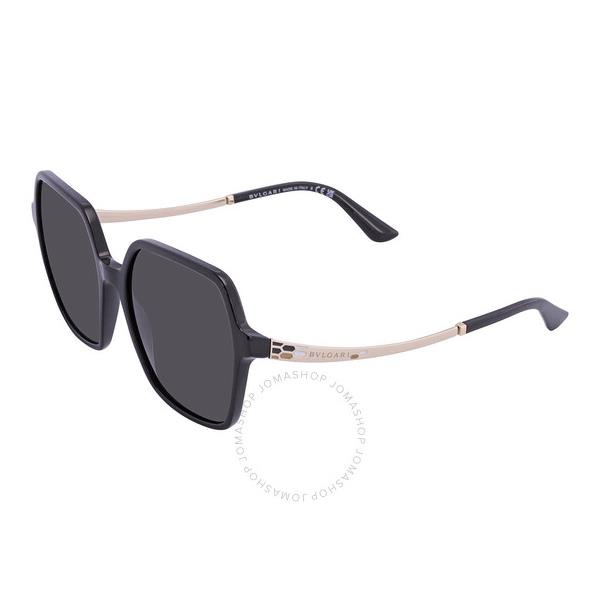 불가리 Bvlgari Dark Gray Irregular Ladies Sunglasses BV8252 501/87 56