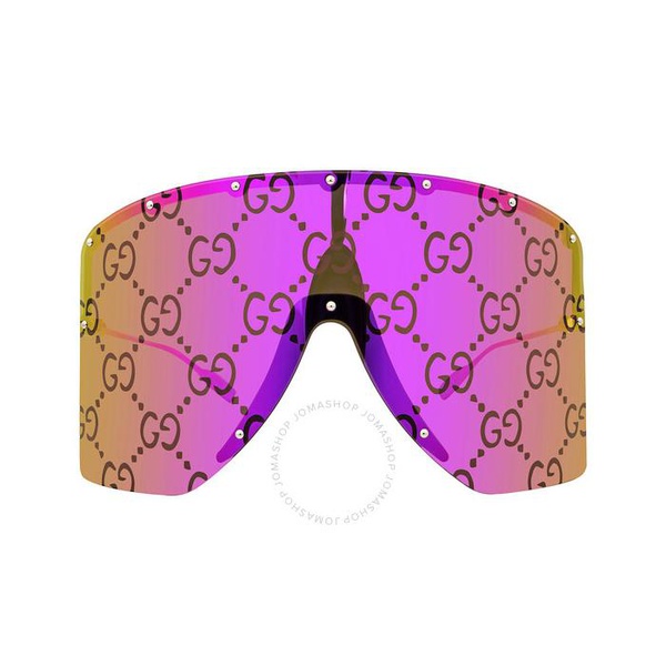 구찌 구찌 Gucci Pink Mirror Shield Unisex Sunglasses GG1244S 002 99