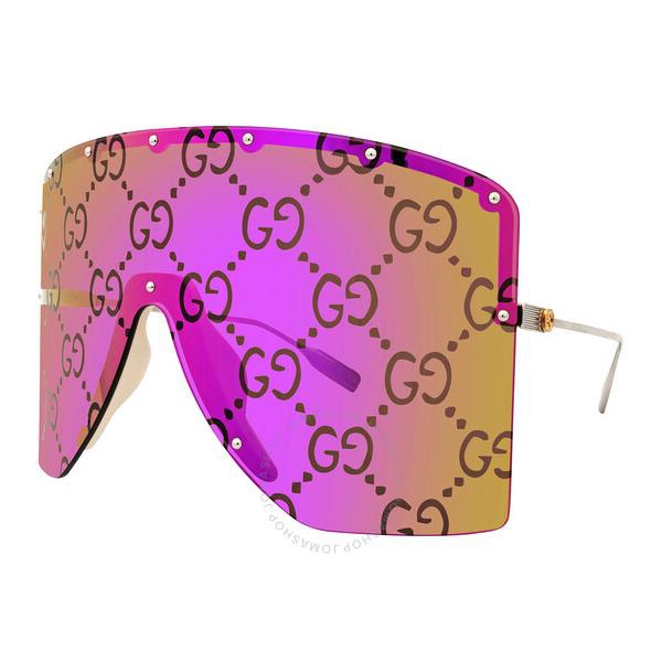 구찌 구찌 Gucci Pink Mirror Shield Unisex Sunglasses GG1244S 002 99