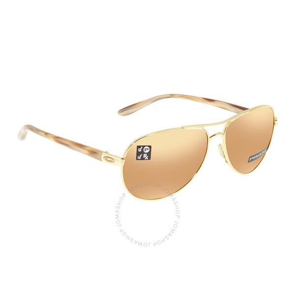 오클리 오클리 Oakley Feedback Prizm Rose Gold Polarized Pilot Ladies Sunglasses OO4079 407937 59