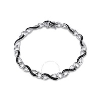 A모우 MOUR 1/4 CT TW Black Diamond Infinity Link Bracelet In Sterling Silver with Black Rhodium JMS006381