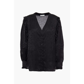 SANDRO Ruffle-trimmed jacquard blouse 25185454455826612