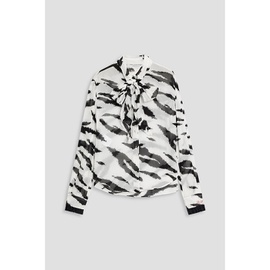 PHILOSOPHY DI LORENZO SERAFINI Pussy-bow zebra-print chiffon blouse 1647597289608342
