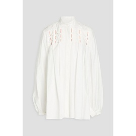 ROKSANDA Pleated embroidered cotton-poplin shirt 1647597278542646