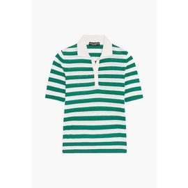 돌체앤가바나 DOLCE & GABBANA Striped cashmere and silk-blend polo shirt 110842751663548