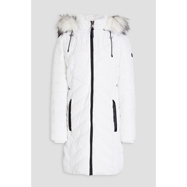 DKNY Faux fur-trimmed quilted shell hooded coat 1647597301064054