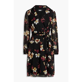 DKNY Wrap-effect floral-print georgette dress 1647597299432345