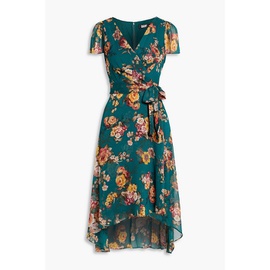 DKNY Wrap-effect floral-print georgette dress 1647597294180773