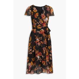 DKNY Wrap-effect floral-print georgette dress 1647597295294209