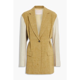ROKSANDA Leonie oversized two-tone silk, linen and wool-blend blazer 34344356236960948