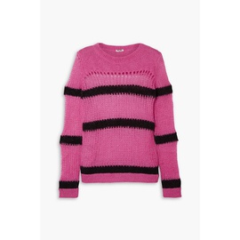MIU MIU Striped open-knit mohair-blend sweater 1647597304754489