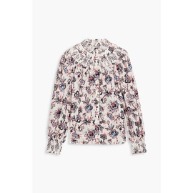 DEREK LAM 10 CROSBY Smocked floral-print cotton-poplin blouse 1647597306983175